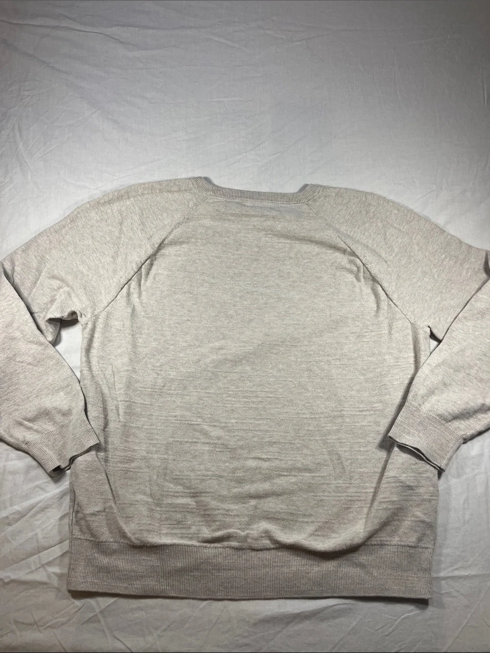 J. Crew Men’s Raglan Budded Crewneck Sweater Size Large in Cream Indie Fisherman